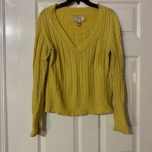 American Eagle Outfitters Mustard V-Neck Sweater